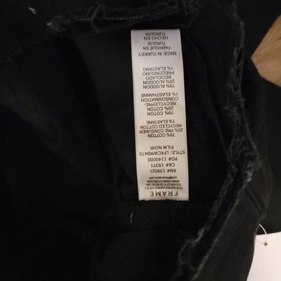 Frame Cut Off Raw Waist Slit Hem Mini Boot Jeans Women's 26 Black Grunge - Picture 12 of 12